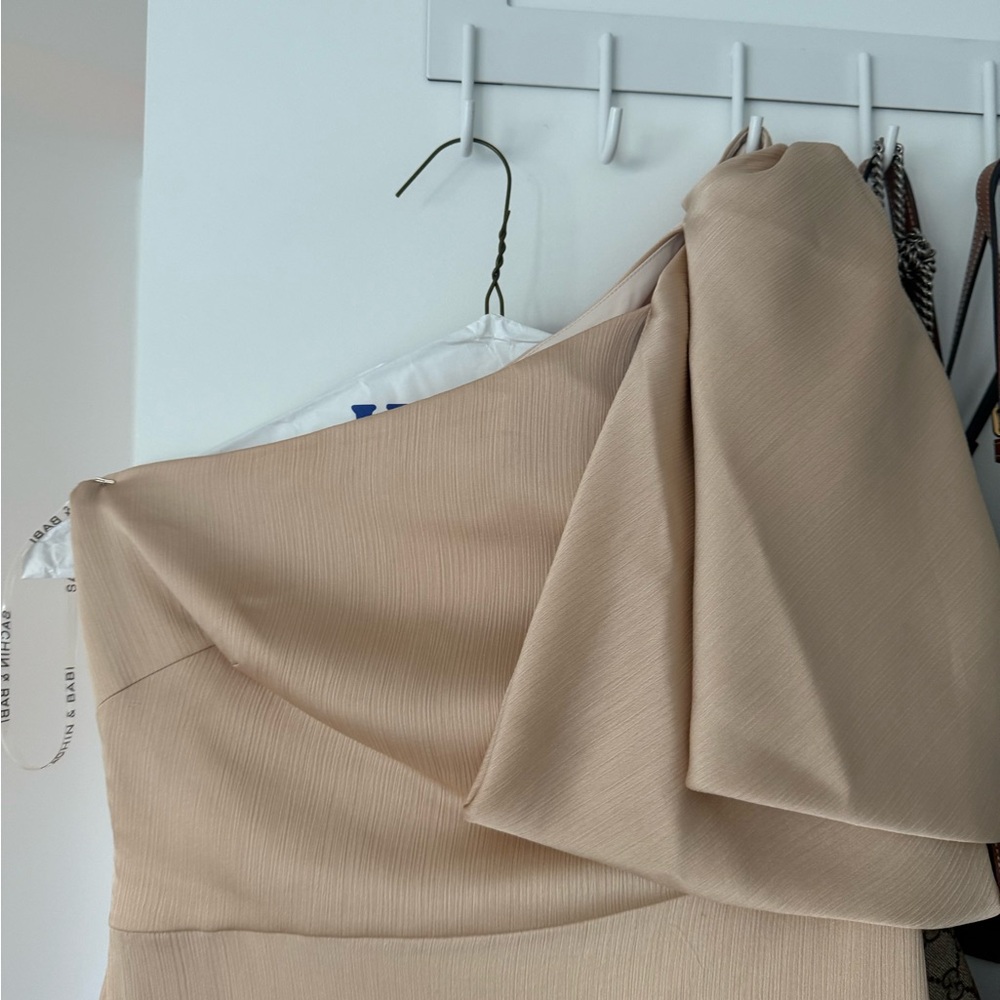 Sachin + Babi One Shoulder Beige Dress